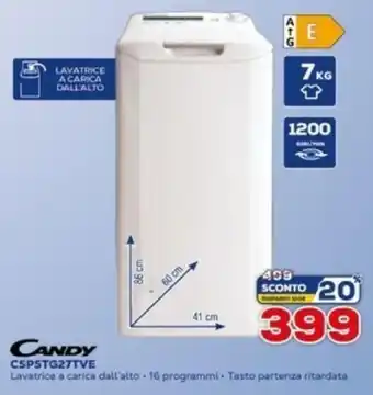 Euronics Candy Lavatrice A Carica Dall'Alto offerta