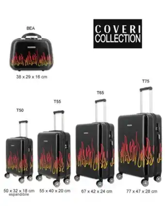 Trolley abs 4ruote con fiamme