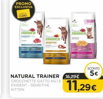 Arcaplanet Natural trainer crocchette gatto kg.1.5 exigent - sensitive - kitten offerta