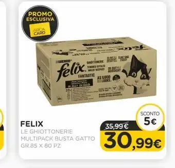 Arcaplanet Felix le ghiottonerie multipack busta gatto gr.85 x 80 pz offerta