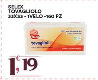 Selex Tovagliolo 33x33- 1 Velo - 160 Pz