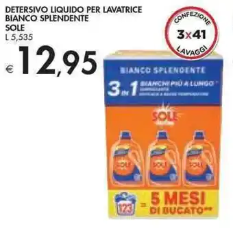 Bennet Sole Detersivo Liquido per Lavatrice Bianco Splendente L 5,535 offerta