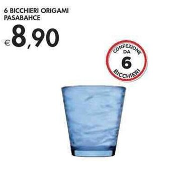 Bennet 6 Bicchieri Origami Pasabahce offerta