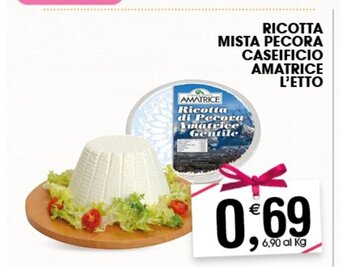 Gecop Ricotta Mista Pecora Caseificio Amatrice L'Etto offerta