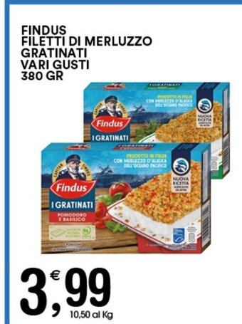 Gecop Findus Filetti Di Merluzzo Gratinati Vari Gusti 380 gr offerta