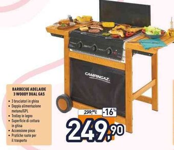 Unieuro Campingaz Barbecue Adelaide 3 Woody Dual Gas offerta