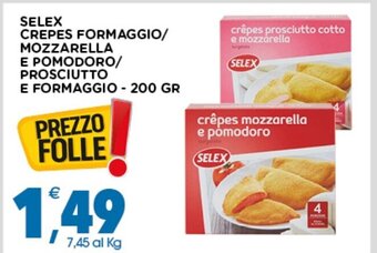 Gecop Selex Crepes Formaggio Mozzarella e Pomodoro/Prosciutto e Formaggio 200 gr offerta