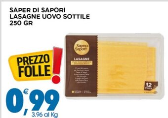 Gecop Saper di Sapori Lasagne Uovo Sottile 250 gr offerta