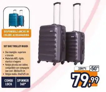 Unieuro Joiahome Set Due Trolley Rigidi offerta