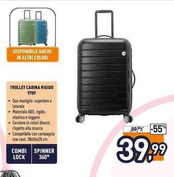 Unieuro Joiahome Trolley Cabina Rigido 9709 offerta