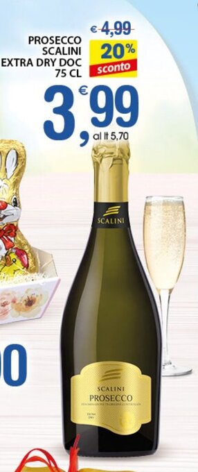 Qui Discount Prosecco Scalini Extra Dry DOC 75 cl offerta