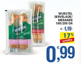 Qui Discount Wurstel Servelade/Meraner 180/200 gr offerta