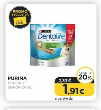 Arcaplanet Purina dentalife snack cane offerta