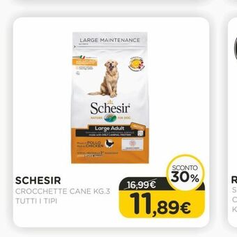 Arcaplanet Schesir crocchette cane kg.3 tutti i tipi offerta