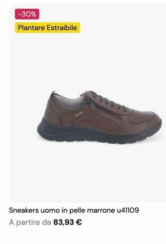 Sneakers uomo in pelle marrone