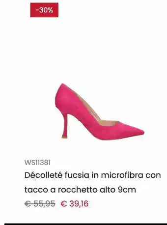 Decollete fucsia in microfibra con tacco a rocchetto alto 9cm