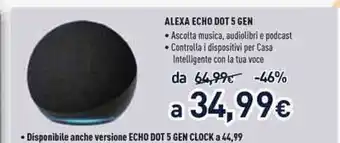 Unieuro Alexa Echo Dot 5 Gen offerta