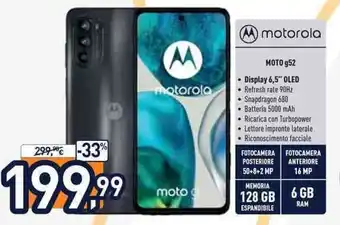 Unieuro motorola Moto 52 g offerta