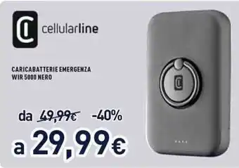 cellularline Caricabatterie Emergenza WIR 5000 Nero