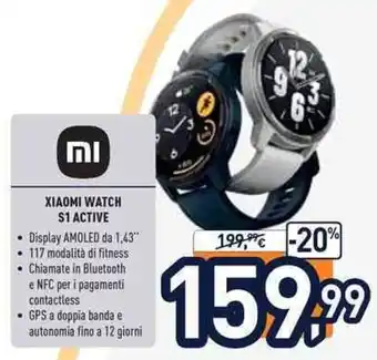 Unieuro mi Xiaomi Watch S1 Active offerta