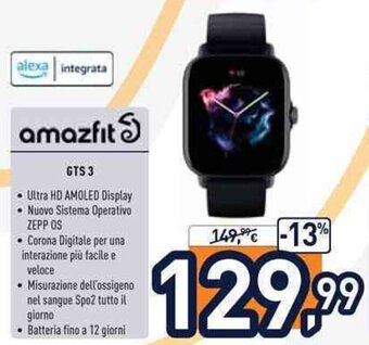 Unieuro amazfit GTS 3 offerta