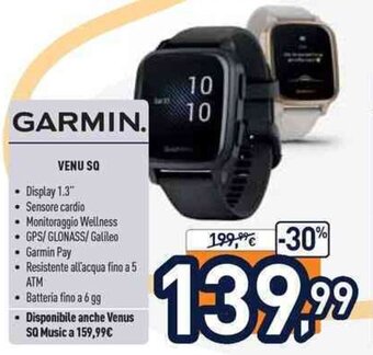 Unieuro Garmin Venu SQ offerta