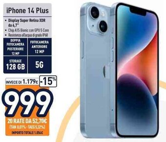 Unieuro iPhone 14 Plus offerta