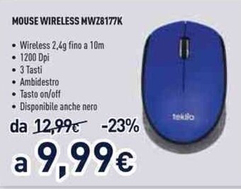 Unieuro Mouse Wireless MWZ8177K offerta