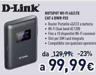 D-Link Hotspot Wi-Fi 4G/LTE Cat 6 DWR-933