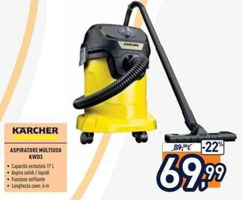 Unieuro Kärcher Aspiratore Multiuso KWD3 offerta