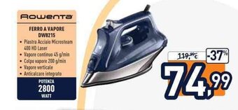 Unieuro Rowenta Ferro A Vapore DW8215 offerta