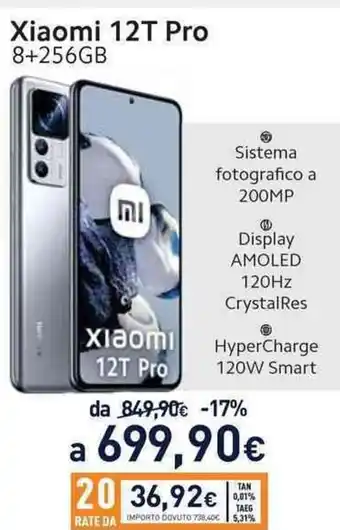 Unieuro Xiaomi 12T Pro offerta