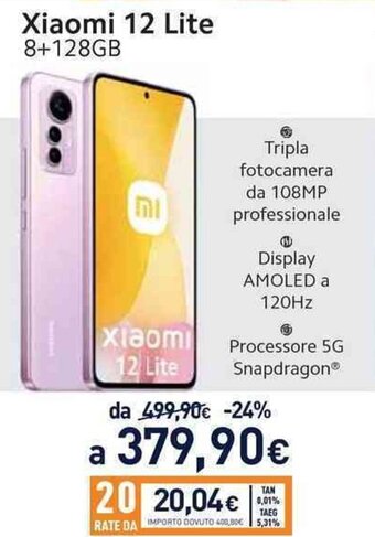 Unieuro Xiaomi 12 Lite offerta