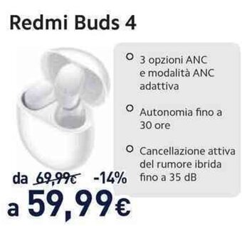 Unieuro Redmi Buds 4 offerta
