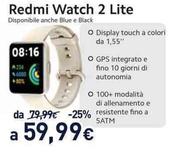 Unieuro Redmi Watch 2 Lite offerta