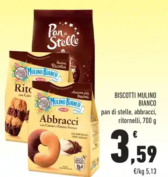 Conad Biscotti Mulino Bianco pan di stelle, abbracci ritornelli, 700 g offerta