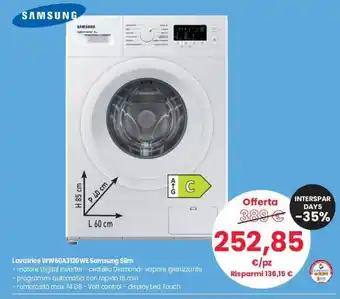 Despar Samsung Lavatrice WW60A3120WE Slim offerta