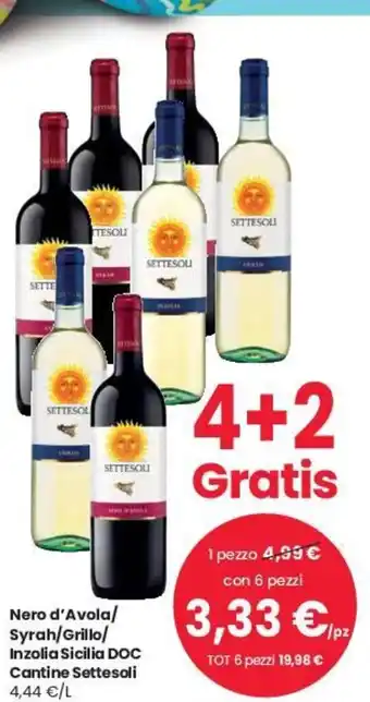 Despar Settesoli Nero D'Avola Syrah/Grillo/Inzolia Sicilia DOC Cantine offerta