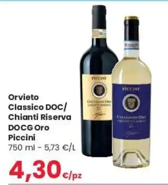 Despar Piccini Orvieto Classico DOC/Chianti Riserva DOCG Oro 750 ml offerta