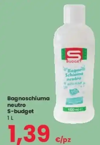 Despar S-Budget Bagnoschiuma neutro 1 l offerta