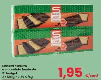Despar S-Budget Biscotti al burro e cioccolato fondente 2 x 125 g offerta