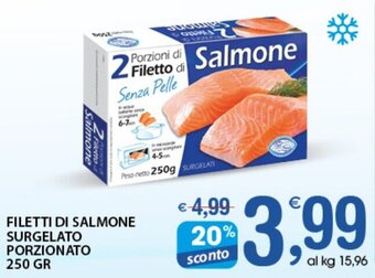 Qui Discount Filetti di Salmone Surgelato Porzionato 250 gr offerta