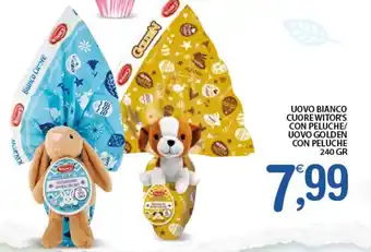 Uovo Bianco Cuore Witor's con Peluche/Uovo Golden con Peluche 240 gr