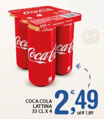 Qui Discount Coca Cola Lattina 33 cl x 4 offerta