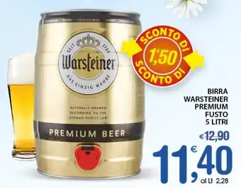 Qui Discount Warsteiner Birra Premium Fusto 5 litri offerta