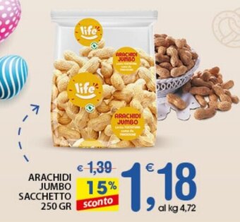 Qui Discount Arachidi Jumbo Sacchetto 250 gr offerta
