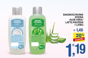 Qui Discount Bagnoschiuma Hydra Aloe Vera/Latte Protein 1 litro offerta
