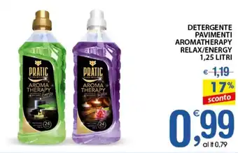 Qui Discount Pratic Detergente Pavimenti Aromatherapy Relax/Energy 1,25 litri offerta