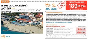 Eurospin Terme Vigliatore (ME) Hotel Sait offerta