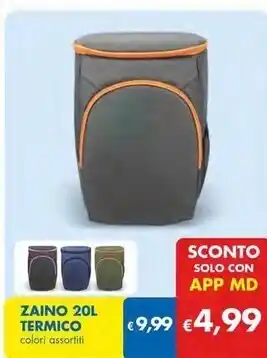 MD Discount Zaino 20l termico offerta